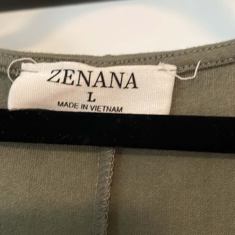 NWOT! Zenana Olive Green Tiered Tank Top Tiered Maxi Dress - Picture 3 of 5
